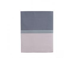 Essix - Drap Plat Toi & Moi Percale de Coton Argent/blush 270 x 300 cm