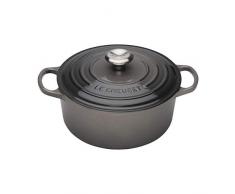 Le Creuset, Cocotte Signature en Fonte Ãmaillée avec Couvercle, à 28 cm, Ronde, Compatible avec Toutes Sources de Chaleur (Induction Incluse), Capacité : 6.7 L, 6.125 kg, Gris