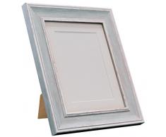 FRAMES BY POST Scandi Cadre Photo Vintage, Distressed Blue with White Mount, 14 x 11 Image Size 10 x 8 inch