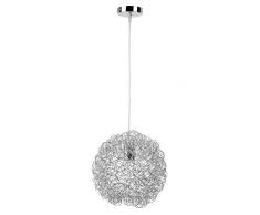 Mathias 3160183 SUSPENSION ARIANE, Métal, E27, 23 W, Chrome, D28 H28 cm