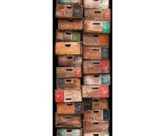 Livingwalls Panneau mural autocollant Pop Up Panel brun multicolore 2,50 m x 0,35 m 300681