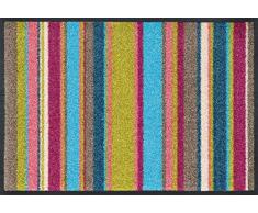 Wash+Dry Stripes Multi Tapis Surface en Polyamide, ColorÃ©, 60 X 40 cm