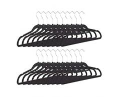 Relaxdays Cintres noirs en velours 20 antidÃ©rapant pour manteaux pantalons robes vÃªtements HxlxP: 22,5 x 41,5 x 0,6, noir