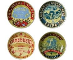Bia 4 pièces Classique camembert Chutney Vaisselle, Porcelaine, Multicolore, 11.5 x 11.5 x 5 cm