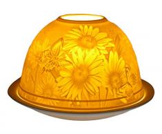 Him DL0066 Daisies (margarites) - photophore en Porcelaine, Blanc Cassé, 12x12x8 cm