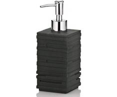 kela 20252 Distributeur Ã Savon Posidon en Poly Noir, Plastique, 7 x 7 x 18 cm