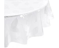 décorline nappe cristal ronde (0)140cm 14/100e feuille blanc