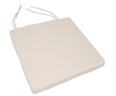 HomeMaison Galette de Chaise Outdoor dÃ©houssable Unie, Polyester, Ecru, 40x40 cm