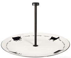 ASA 19171113Â lignen Bobinette Plateau Ã Fromage PrÃ©sentoir, Porcelaine, Blanc/Noir, 30Â x 30Â x 25Â CM