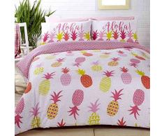 Rapport Ananas Housse de Couette, Coton Polyester, Multicolore, King