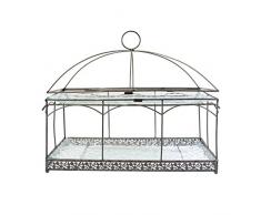 SAVEUR ET Degustation KA2208 Support Mignardises 2 étages, Métal + Verre, Noir, 42 x 21,5 x 35 cm