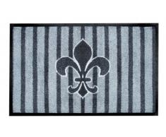 Young Generation Shoe-Max Everclean YH 101412 W Paillasson Motif Fleur de lys Noir/Acier/Gris Clair 44 x 75 cm
