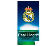 Real Madrid RM171111-R Serviette de Bain, Bleu, 70x140 cm