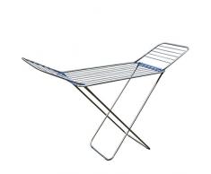 MSV 130087 Etendoir Ã Ailes 20m de Acier INOX/PP en Argent/Bleu, PolypropylÃ¨ne, 180x108x55 cm