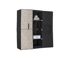 Jocca VÃªtements Armoire avec Portes RigigÂ âÂ 170Â x 100Â x 46Â cmÂ âÂ enÂ âÂ Or056, Noir/Beige