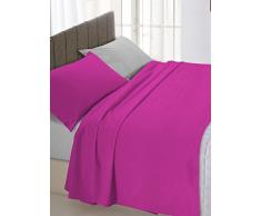 Lit Italien Bedding Lin Double Fuchsia/Gris 250 x 300 cm
