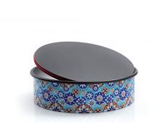 Domo Push Pan Moule à Tarte Fond Amovible, diamètre 20 cm, Aluminium, Bleu, Multicolore 21,5 x 21,5 x 7.6 cm