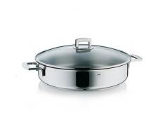 Kela 16415 sauteuse + couvercle verre, acier inoxydable 18/10, diamÃ¨tre 32 cm, 4 litres, Edition