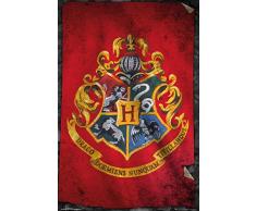 HARRY POTTER Poster, Bois Dense, Hogwarts Flag, 61 x 91,5 cm
