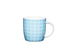 Kitchen Craft 425 ML Porcelaine Fine en Forme de tonneau Tasse Motif pÃ¢querettes/Bleu