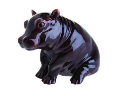John Beswick Hippo figurine de veau, FaÃ¯ence, Multicolore