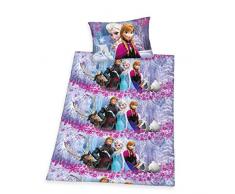 Herding DISNEY LA REINE DES NEIGES Parure de Lit, Housse de Couette 160 x 210 cm, Taie dOreiller 65 x 100 cm, Coton/Renforcé