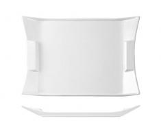 HOTELWARE Plat rectangulaire avec Manche, 25,5Â x 19Â cm, Porcelaine, Blanc
