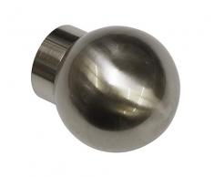 GARDINIA Embouts dExtrémité pour Tringles à Rideaux, 2 x Embouts dExtrémité Kegel, Série Windsor, Métal, Aspect Inox, à 25 mm