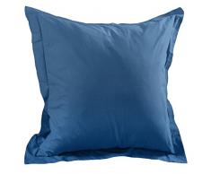 Lovely Casa T14820012 Alicia Taie avec Volant Coton Bleu 65 x 65 cm