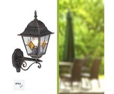 Brilliant AG 43881/86 Brilliant Applique exterieure Jason IP44 1 x E27, Verre, 60 W, Noir/DorÃ©