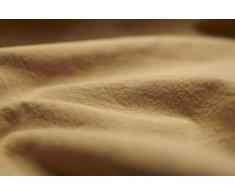 L1NK STUDIO Drap Plat uni pour lit 200 cm (290X280cm) 100% Coton (Percale 200 Fils) Mostaza