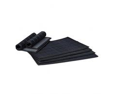 Relaxdays Set de table chemin de table en bambou lot de 6 table à manger- rectangle tapis de table antidérapant lavable, noir- 30 x 45 cm