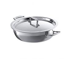 Le Creuset Sauteuse Provençale avec Couvercle, à 30 cm, Inox 3-ply, Compatible avec Toutes Sources de Chaleur (y Compris Induction), Argenté
