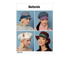 Butterick Patterns 6538 Patron de couture pour chapeau et mouchoir pour femme Multicolore 17 x 0,5 x 22 cm