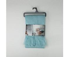 douceur dintérieur plaid a franges 120x150cm shelly ciel