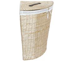 Gelco 707538 COTTAGE Panier Ã linge Feuille de maÃ¯s/Tissu Naturel 38 x 53 x 58,5 cm