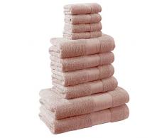 Dreamscene Lot de 10 Serviettes de Bain 100% Coton 500 g/m² Rose
