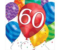 Unbekannt Creative Converting Lot de 16 Serviettes de Table Happy Retirement Ballon Blast 70th Bday