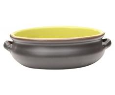 Amazing Cookware Plat Rond en Terre Cuite, en céramique, Noir Mat/Vert, 25 cm