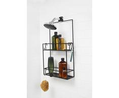 UMBRA Cubiko. Serviteur de Douche Cubiko, en métal noir, antirouille. Dimension 30.5x60.3x10.8cm.