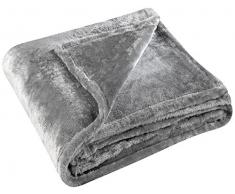 Linder 5074 Couverture extra douce Polyester Gris Clair 180 x 220 cm