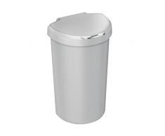 Simplehuman Poubelle à capteur Semi-Ronde, Plastique, Noir, 40 litres.