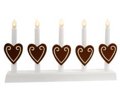 Star 272-46 Mor Anna Chandelier Mor Anna 5 Ampoules Claires Bois Coeurs Brun 21 x 38 cm