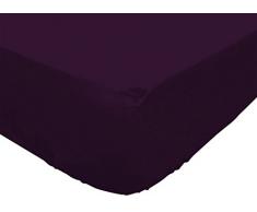AtmosphÃ¨re 611218 Atmo Drap Housse Uni Poly Coton Violet 190 x 90 cm