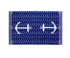 GÃ¶zze Drap de plage, 100% coton, 100 x 160 cm, Ancres, Bleu, 10001-28