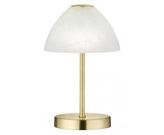 Reality Leuchten R52021108 Queen Lampe de Table, Verre, Integriert, 2.5 W, Laiton Mat, 15 x 15 x 24 cm