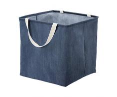 AmazonBasics Panier de rangement en tissu Grand cube Bleu marine