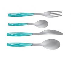 BEPER Set de 24 Couverts en Acier Inoxydable Couleur Bleus, CÃ©ramique, 15 x 6 x 25 cm