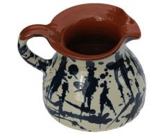 Amazing Cookware Cruche en Terre Cuite Splatter Chubby, crème/Bleu