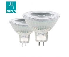 Eglo Lot de 2 spots LED GU5,3 3 W (équivalent à 30 W) 250 lm GU5,3 Blanc chaud 3000 Kelvin, LED Spot GU5,3 à 4,7 cm